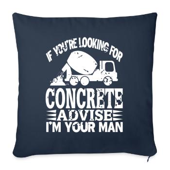 Conception de bétonneur pour ouvrier du bâtiment et chantier de construction - Housse de coussin décorative 45 x 45 cm - bleu marine - Devant