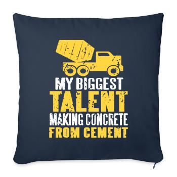 Conception de construction en béton pour les travailleurs de la construction et les chantiers de construction - Housse de coussin décorative 45 x 45 cm - bleu marine - Devant