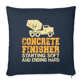 Conception de construction en béton pour les travailleurs de la construction et les chantiers de construction - Housse de coussin décorative 45 x 45 cm - bleu marine - Devant