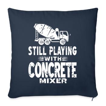 Conception de construction en béton pour les travailleurs de la construction et les chantiers de construction - Housse de coussin décorative 45 x 45 cm - bleu marine - Devant