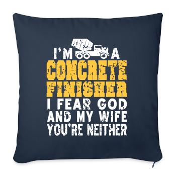 Conception de construction en béton pour les travailleurs de la construction et les chantiers de construction - Housse de coussin décorative 45 x 45 cm - bleu marine - Devant
