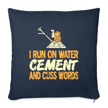 Conception de construction en béton pour les travailleurs de la construction et les chantiers de construction - Housse de coussin décorative 45 x 45 cm - bleu marine - Devant