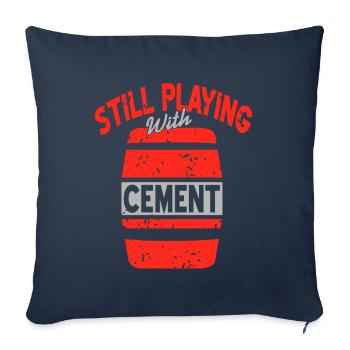 Conception de bétonneur pour ouvrier du bâtiment et chantier de construction - Housse de coussin décorative 45 x 45 cm - bleu marine - Devant