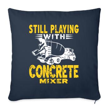 Conception de bétonneur pour ouvrier du bâtiment et chantier de construction - Housse de coussin décorative 45 x 45 cm - bleu marine - Devant