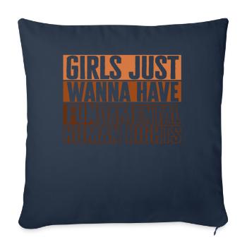 Les filles veulent simplement avoir des droits humains fondamentaux - Housse de coussin décorative 45 x 45 cm - bleu marine - Devant