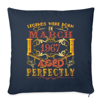 March 1967 - birthday 1967 legends were born. - Housse de coussin décorative 45 x 45 cm - bleu marine - Devant