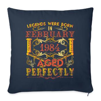 February 1984 - birthday 1984 legends were born. - Housse de coussin décorative 45 x 45 cm - bleu marine - Devant