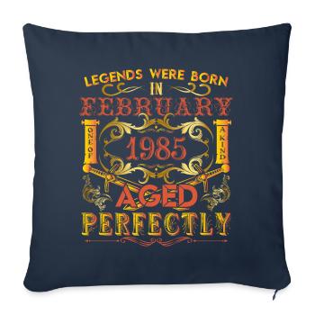 February 1985 - birthday 1985 legends were born. - Housse de coussin décorative 45 x 45 cm - bleu marine - Devant