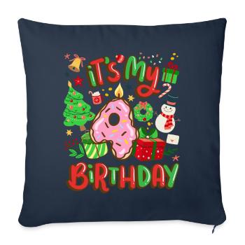 It's my 4 birthday snowman Christmas - Sofa pillowcase 17,3'' x 17,3'' (45 x 45 cm) - navy - Front