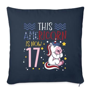 Cette Americorn est maintenant 17 Unicorn Pony 4. - Housse de coussin décorative 45 x 45 cm - bleu marine - Devant