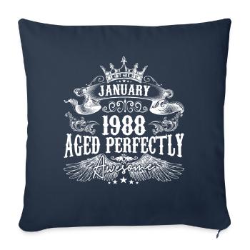 1988 | January 1988 birthday Aged Perfectly - Housse de coussin décorative 45 x 45 cm - bleu marine - Devant