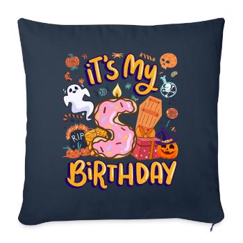 C’est mon beignet de pâtisserie 5 anniversaire Halloween 5. - Housse de coussin décorative 45 x 45 cm - bleu marine - Devant