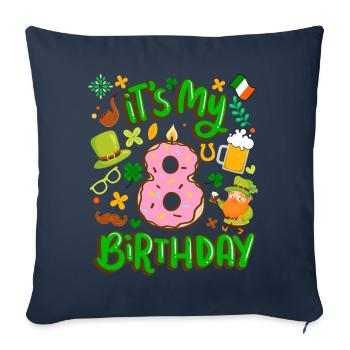 C’est mon beignet de vacances de 8 ans st. - Housse de coussin décorative 45 x 45 cm - bleu marine - Devant