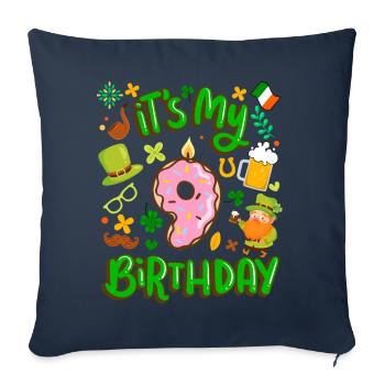 C’est mon beignet de vacances de 9 ans st. - Housse de coussin décorative 45 x 45 cm - bleu marine - Devant