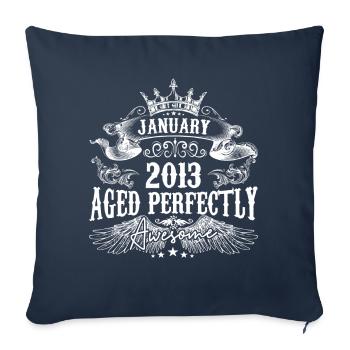 2013 | Januar 2013 Geburtstag Perfekt gealtert - Sofakissenbezug 45 x 45 cm - Navy - Vorne