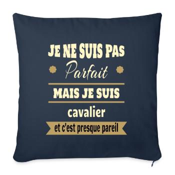 Cadeau pas parfait mais cavalier cheval - Housse de coussin décorative 45 x 45 cm - bleu marine - Devant