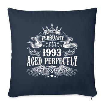 1993 | February 1993 birthday Aged Perfectly - Housse de coussin décorative 45 x 45 cm - bleu marine - Devant