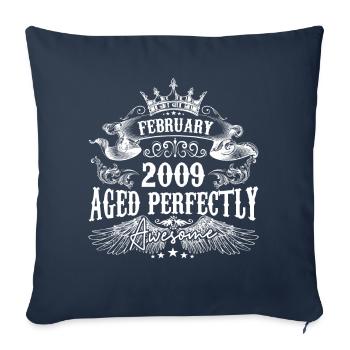 2009 | Februar 2009 Geburtstag Perfekt gealtert - Sofakissenbezug 45 x 45 cm - Navy - Vorne