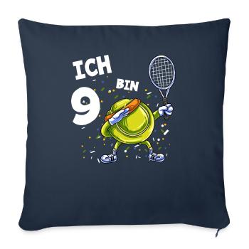 Ich bin 9 Jahre Tennis 9. Geburtstag - Sofakissenbezug 45 x 45 cm - Navy - Vorne