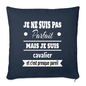 Cadeau pas parfait mais cavalier cheval - Housse de coussin décorative 45 x 45 cm - bleu marine - Devant
