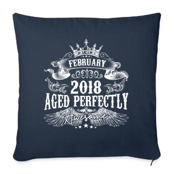 2018 | Februar 2018 Geburtstag Perfekt gealtert - Sofakissenbezug 45 x 45 cm - Navy - Vorne