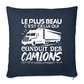 chauffeur camion | Fan de Camions Camionneuses - Housse de coussin décorative 45 x 45 cm - bleu marine - Devant
