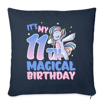C’est mon 11ème anniversaire magique - Housse de coussin décorative 45 x 45 cm - bleu marine - Devant