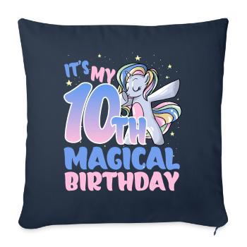 C’est mon 10e anniversaire magique - Housse de coussin décorative 45 x 45 cm - bleu marine - Devant