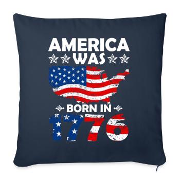 America was born July 4, 1776 - Sofa pillowcase 17,3'' x 17,3'' (45 x 45 cm) - navy - Front