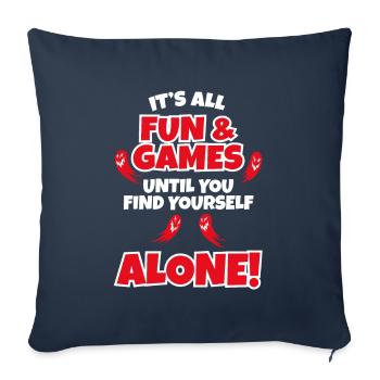 Tout est amusant et jeux jusqu’à Seuls chasseurs de fantômes - Housse de coussin décorative 45 x 45 cm - bleu marine - Devant