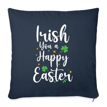Irlandais Vous Joyeuses Vacances de Pâques Trèfle Vert - Housse de coussin décorative 45 x 45 cm - bleu marine - Devant