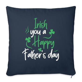 Irlandais Vous Une joyeuse fête des pères Trèfle vert - Housse de coussin décorative 45 x 45 cm - bleu marine - Devant
