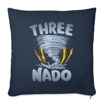 Trois avertissements cycloniques 3e anniversaire | Tornade - Housse de coussin décorative 45 x 45 cm - bleu marine - Devant