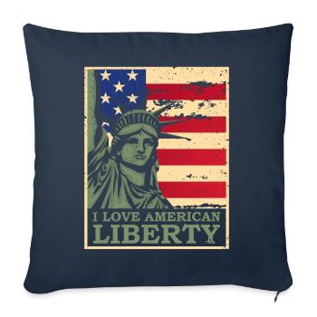 I Love American Freedom July 4 - Sofa pillowcase 17,3'' x 17,3'' (45 x 45 cm) - navy - Front