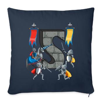 Chevaliers médiévaux Histoire médiévale - Housse de coussin décorative 45 x 45 cm - bleu marine - Devant