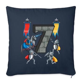 Chevaliers médiévaux Histoire médiévale - Housse de coussin décorative 45 x 45 cm - bleu marine - Devant