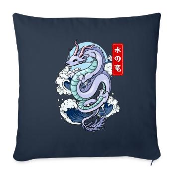 Japanese Water Dragon Elemental Myth - Sofa pillowcase 17,3'' x 17,3'' (45 x 45 cm) - navy - Front