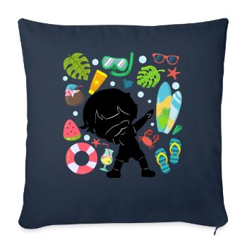 Silhouette Dabbing Boy Summer Time Beach Style - Sofa pillowcase 17,3'' x 17,3'' (45 x 45 cm) - navy - Front