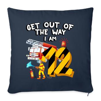 Fire Truck Fire Fighting I am 12 years old - Sofa pillowcase 17,3'' x 17,3'' (45 x 45 cm) - navy - Front
