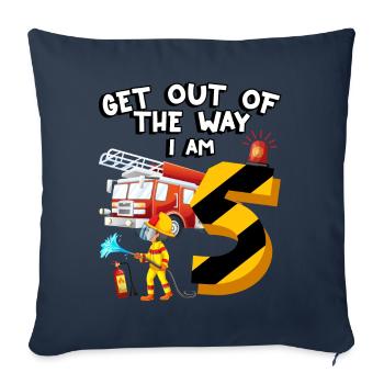 Fire engine firefighting I am 5 years old - Sofa pillowcase 17,3'' x 17,3'' (45 x 45 cm) - navy - Front