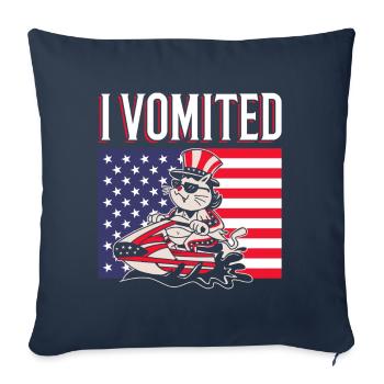 I vomited jet ski cat choice parody 4. - Sofa pillowcase 17,3'' x 17,3'' (45 x 45 cm) - navy - Front