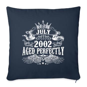 2002| Juli 2002 Geburtstag Perfekt gealtert - Sofakissenbezug 45 x 45 cm - Navy - Vorne