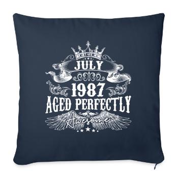 1987 | July 1987 birthday Aged Perfectly - Sofa pillowcase 17,3'' x 17,3'' (45 x 45 cm) - navy - Front