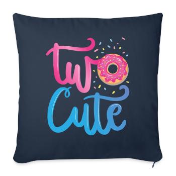 Deux | mignonnes Chemise d’anniversaire Donut | Beignet - Housse de coussin décorative 45 x 45 cm - bleu marine - Devant