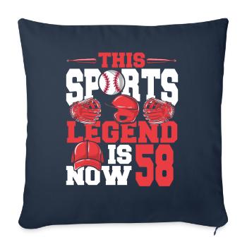 This sports legend is now 58, baseball game - Sofa pillowcase 17,3'' x 17,3'' (45 x 45 cm) - navy - Front