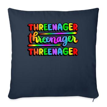 Threenager Kid 3ème anniversaire Spectre arc-en-ciel - Housse de coussin décorative 45 x 45 cm - bleu marine - Devant