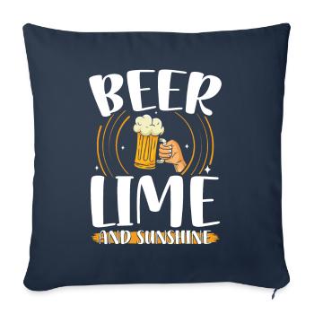 Beer lime and sunshine | Beer lovers - Sofa pillowcase 17,3'' x 17,3'' (45 x 45 cm) - navy - Front
