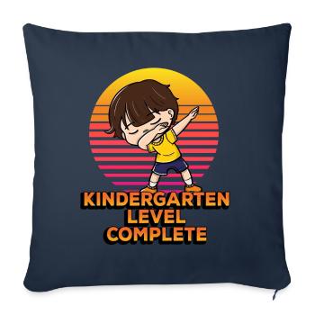 Niveau maternelle Élève complet d’un dabbing drôle - Housse de coussin décorative 45 x 45 cm - bleu marine - Devant