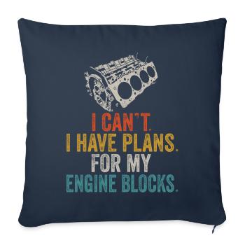 Ich kann keine Pläne für meine Motorblöcke Vintage haben - Sofakissenbezug 45 x 45 cm - Navy - Vorne