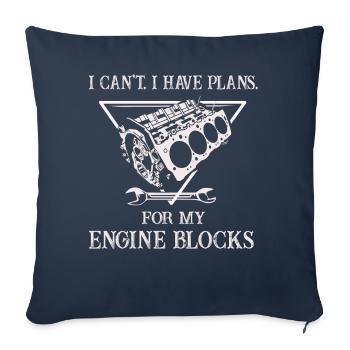 Ich kann keine Pläne für meine Motorblöcke Vintage haben - Sofakissenbezug 45 x 45 cm - Navy - Vorne